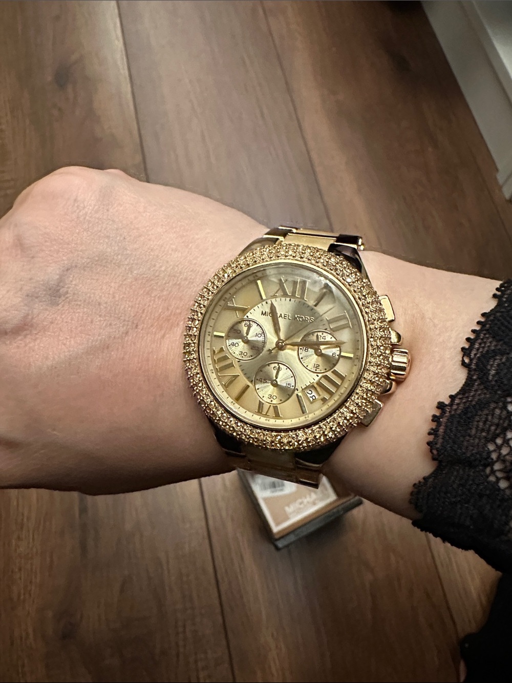 Michael Kors Gold Crystal Pavé Women's Bracelet Watch - Picture 6 of 9